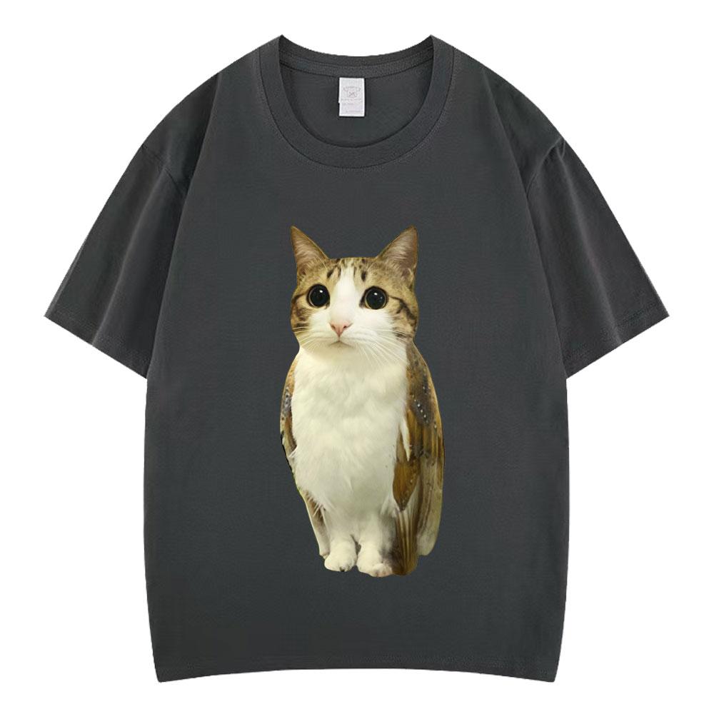 Cat Owl Funny Meowl Meme Brainrot Graphic Tshirts Unisex Unisex Fashion Short Sleeves Tshirt Cotton Oversized T Shirts Streetwear