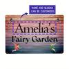 Vintage Fairy Garden Metal Sign 8x12 Inch Indoor Outdoor Wall Plaque