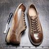 Ami Kaji Men'S Shoes Genuine Leather Retro Leather Shoes Men'S First Layer Cowhide Casual Tooling Low-Top Shoes British Style