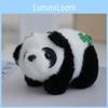 Sweet Plush Panda Keychain With Lucky Clover Detail And Soft Mink Fur Accent