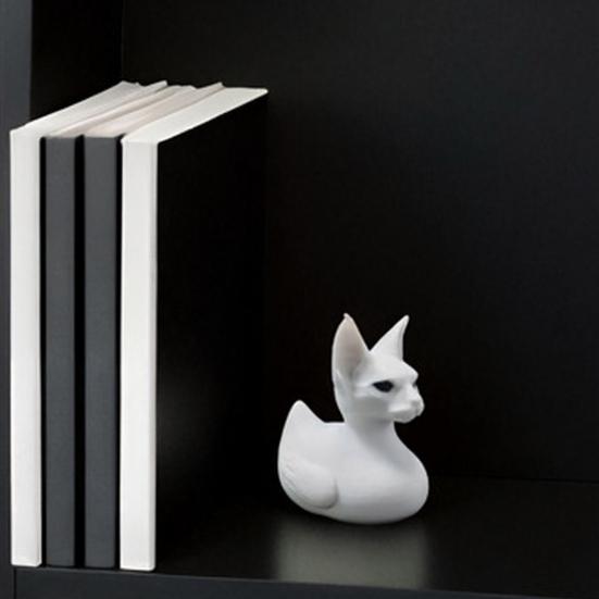 Yousheng 3D Printed Sphinx Cat Duck Figurine, Cute Matte White Desk Decor, Funny Animal Shelf Ornament, Unique Gift for