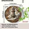 Steampunk Metal Wall Art Round Gear Bell Tower Vintage Decor for Home Cafe