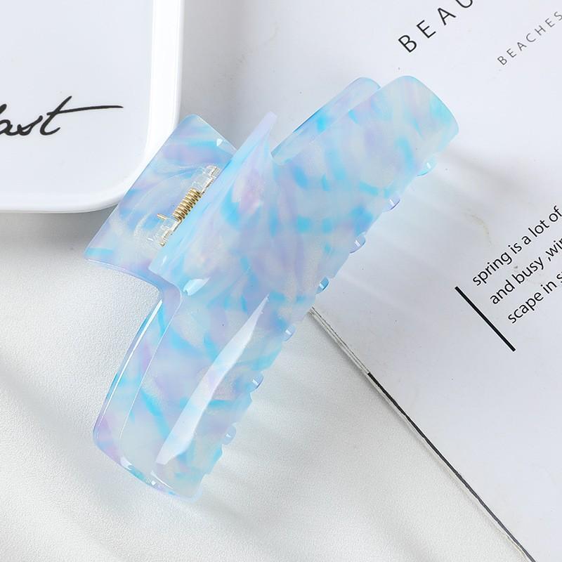 Women Hair Accessories Fashion Large Size Rectangle Acetate Hair Claws Colourful Marbling Ponytail Acetic Claw Clips For Girls