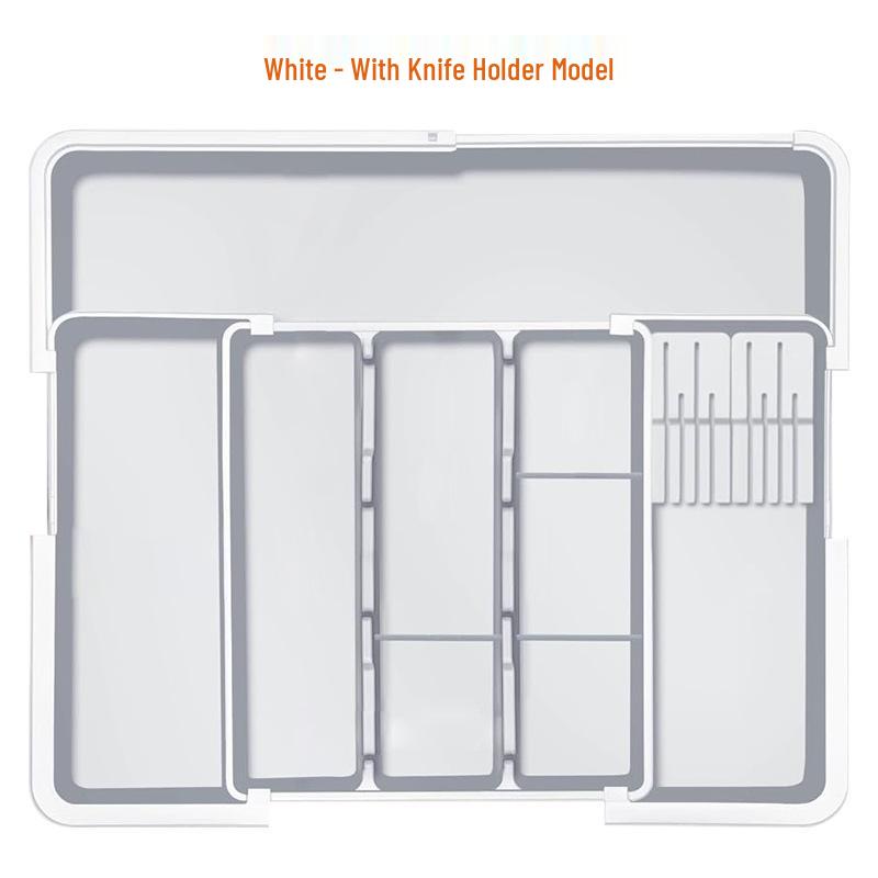 Retractable Kitchen Desktop Drawer for Organizing Cutlery and Utensils