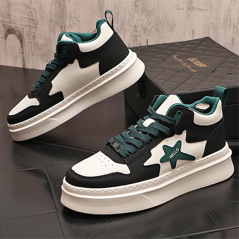

New Men‘s Sneakers Fashion High Top Casual Shoes Light Breathable Boots Shoes Lace Up Platform Shoes Zapatillas de Hombre 38