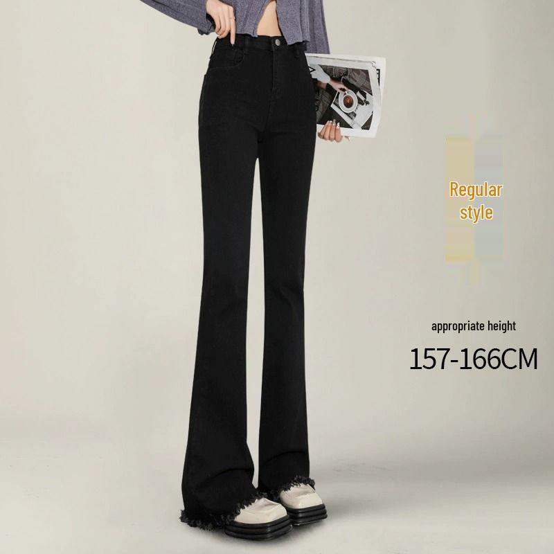 2026 Spring Smoke Gray High Waist Women s Micro Flare Jeans for Tall Women Small