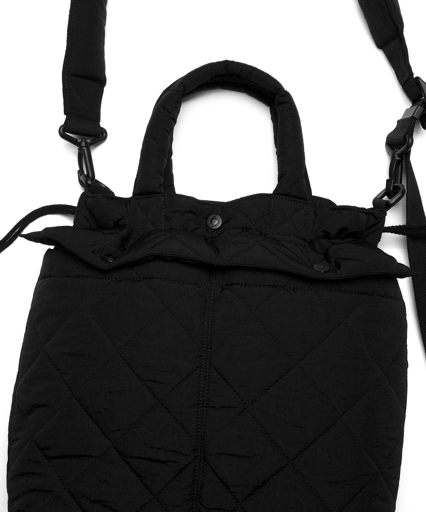 Lee Diamond Quilted Dual Pocket Helmet Bag Black