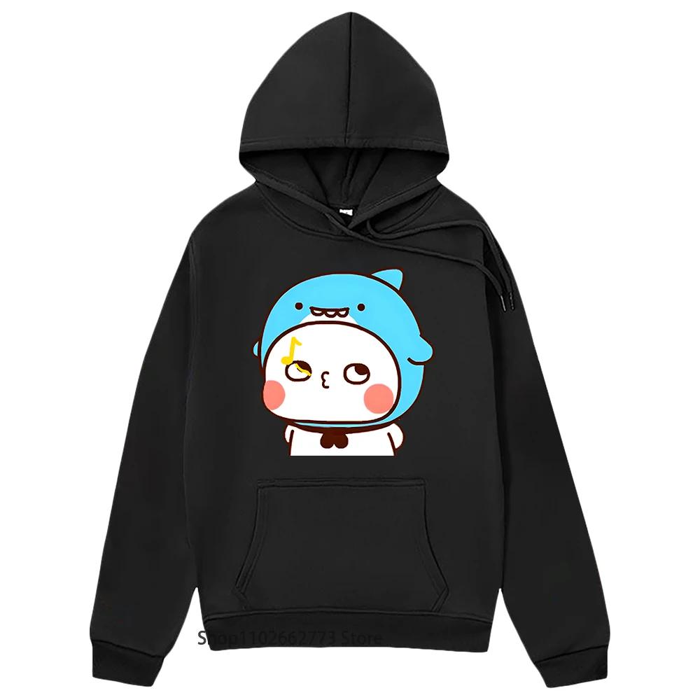 Cute Shark Bubu Is Whistling Sweatshirts Panda Bear Graphic Clothes Women Men Kawaii Cute Pullover Spring Sudadera