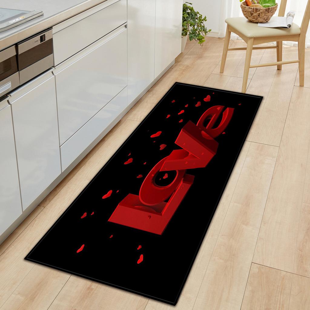 Valentine'S Day Carpet Long Floor Mat Love Theme Doormat