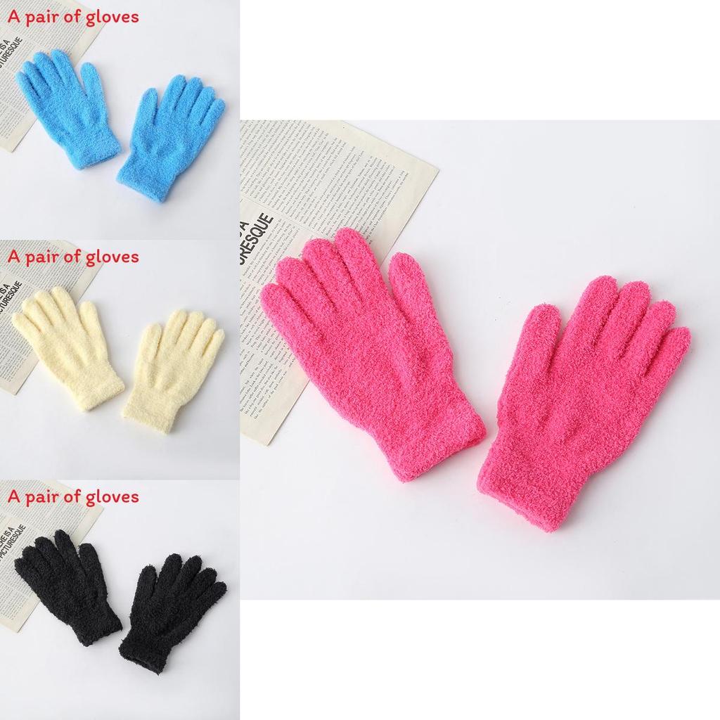 Simple Solid Color Adult And Children Winter Warm And Windproof Plush Gloves For Winter Outdoor Activities