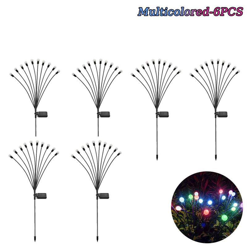 6/8/10 LED Solar Garden Lights Powered Firefly Lights Outdoor Garden Decoration Landscape Lights Firework Firefly Lawn Lamps