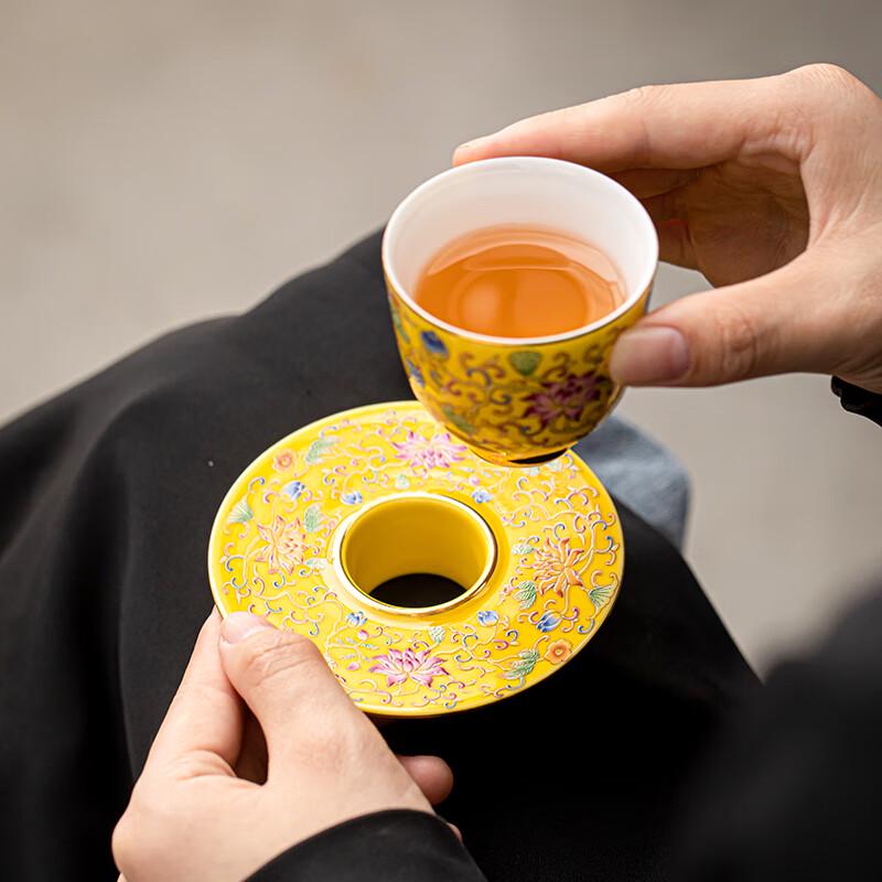 Su's Ceramic Enamel Palace Style Teacup & Saucer Gift Set