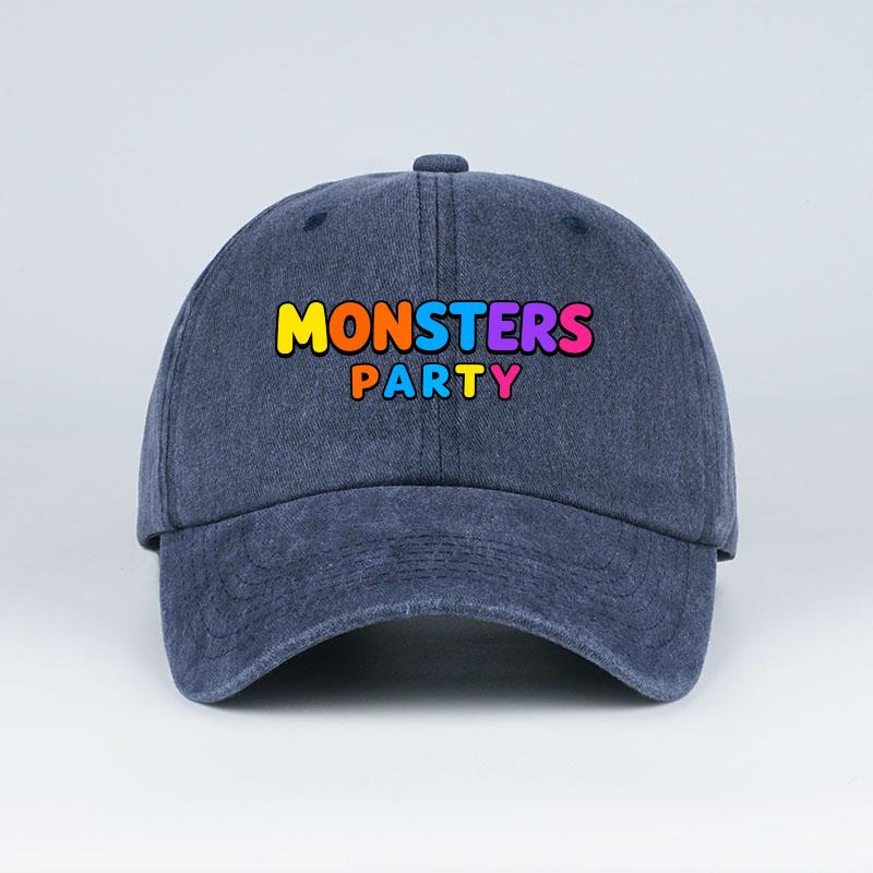 

MONSTERS PARTY Colored Washed Baseball Cap Soft, Comfortable, Lightweight, Breathable Vibrant, Playful, Retro-Washed Style Unise темно-синього кольору