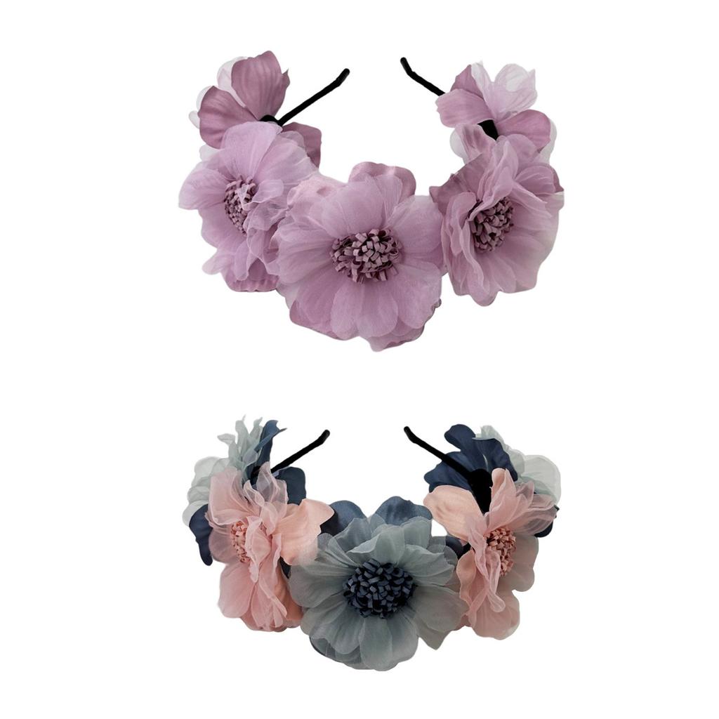 Daisy Flower Headbands Women Bridal Wedding Hair Hoop Simulation Rose Hairhoop for Daily Wear and Special Occasion