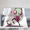 Invader Zim Taco Gir Y2K Cartoon Knitted Blanket  Fleece Throw Blankets Bed Sofa Decoration Soft Warm Bedspread