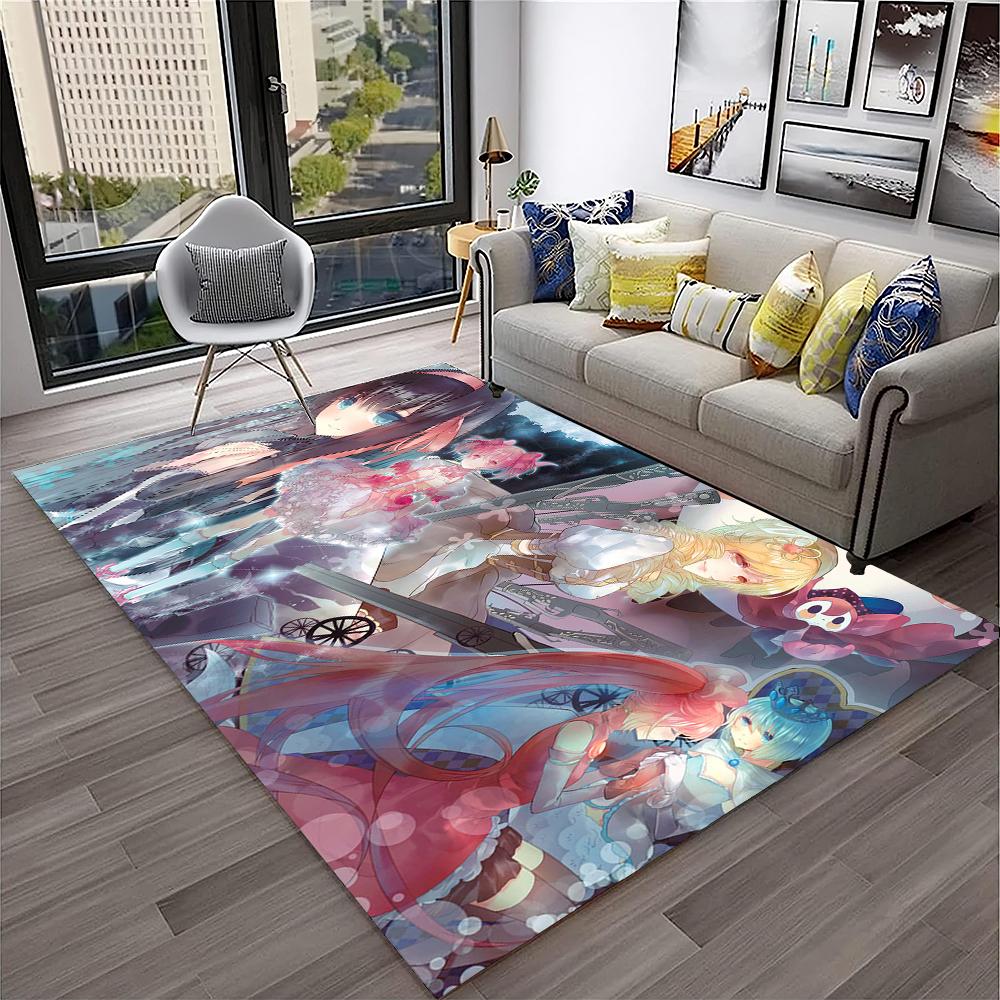 3D Cartoon Puella Magi Madoka Magica Carpet Rug for Home Living Room Bedroom Sofa Doormat Decor,kids Area Rug Non-slip Floor Mat