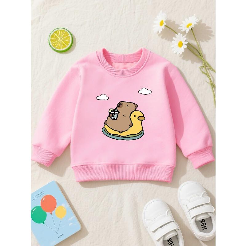 European sizes Kids' Crewneck Sweatshirt Is a Casual Long-Sleeve Pullover Made of with a Bit of Stretch, Perfect for The Fall And Winter Seasons