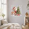 Self Adhesive Wall Stickers for Entryway Christmas Santa Claus/Snowman Static Glass Stickers, Removable Windows Clings, PVC Waterproof Durable Window