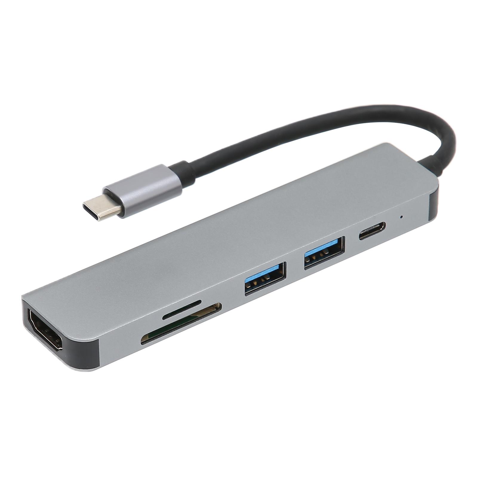 

Док-станция многофункциональная 6 в 1 алюминиевый сплав USB док-станция расширения для канала Type C