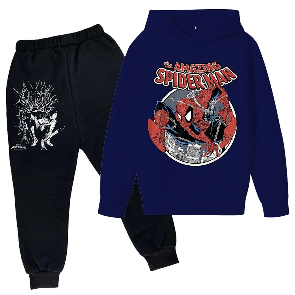 Kids Trendy Printed Pullover Hoodie and Sweatpants Set - Loose Fit Long Sleeve Casual 2 Piece Outfit