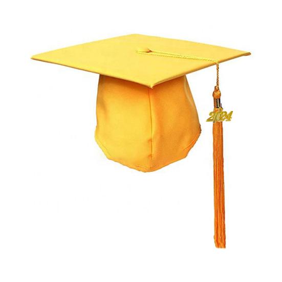 Kapelusz unisex dla dorosłych z frędzlami w jednolitym kolorze 2024 kapelusz kawalerski z okazji ukończenia szkoły świąteczny wystrój imprezy