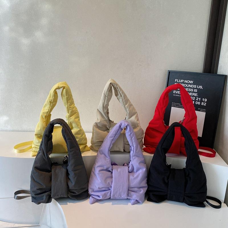 Fashion ballet style bag women's 2025 summer simple bow tote bag large capacity shoulder bag