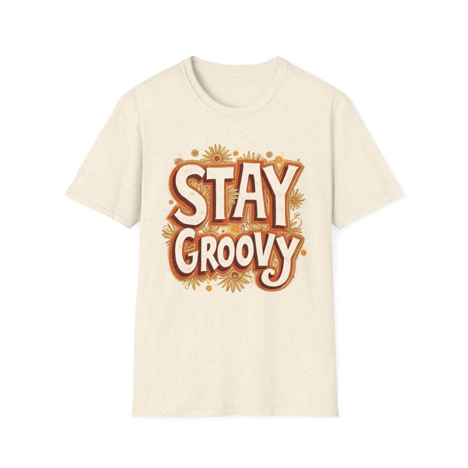 Stay Groovy Retro Floral T-Shirt - Embrace Good Vibes & Vintage Natural Style M