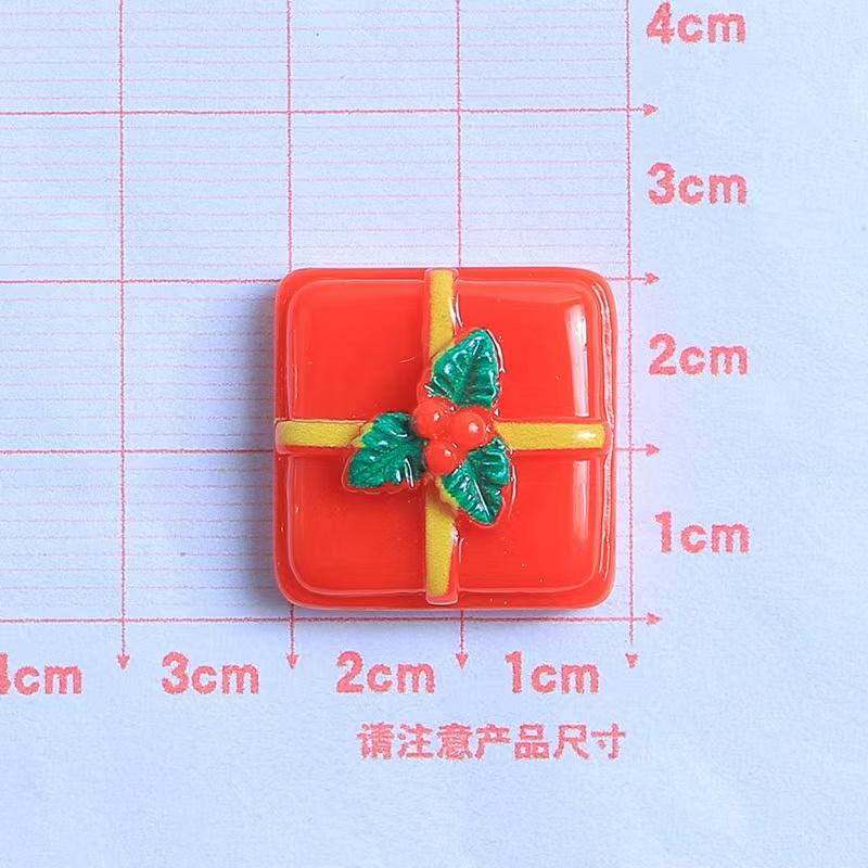 10PCS Resin Kawaii Colorful Gingerbread Man Snowman Bells Trees Flat Back Cartoon Christmas Figurines Scrapbook DIY Decor Crafts