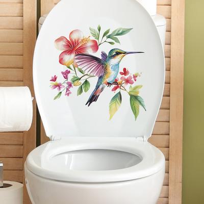 Painted Bird Flowers Toilet Bathroom Toilet Beautification Decoration Stickers