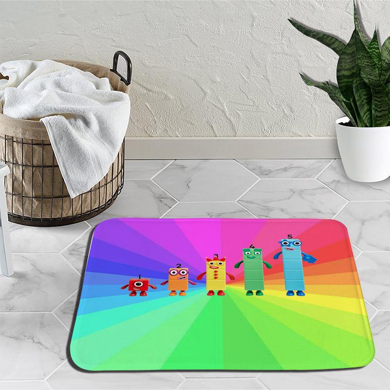Karikatür Numberblocks Yatak Odası için Halılar Peluş Numarası Dolması Film Halı Başucu Alan Kilim Kaymaz Paspaslar