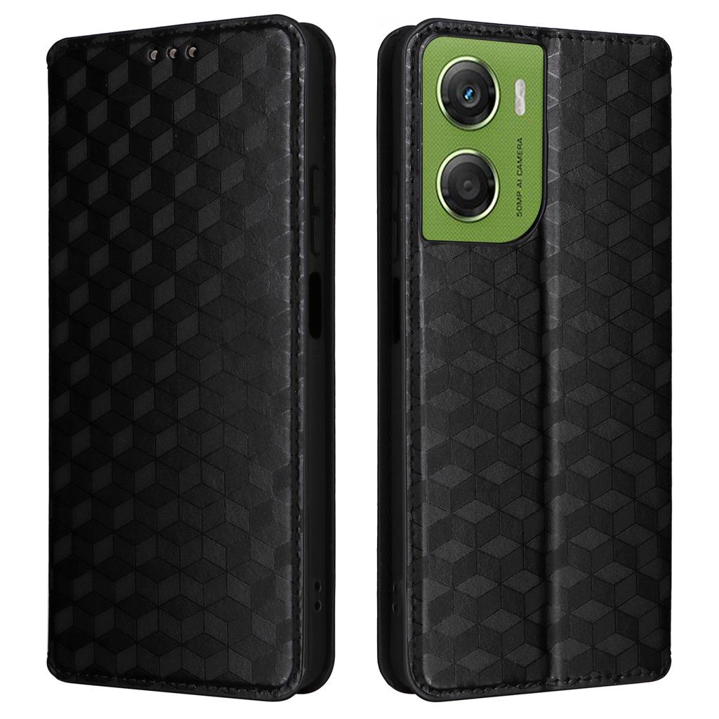 For Motorola Moto G06 4G/G06 Power 4G Case Wallet Rhombus Imprinted Leather Phone Cover