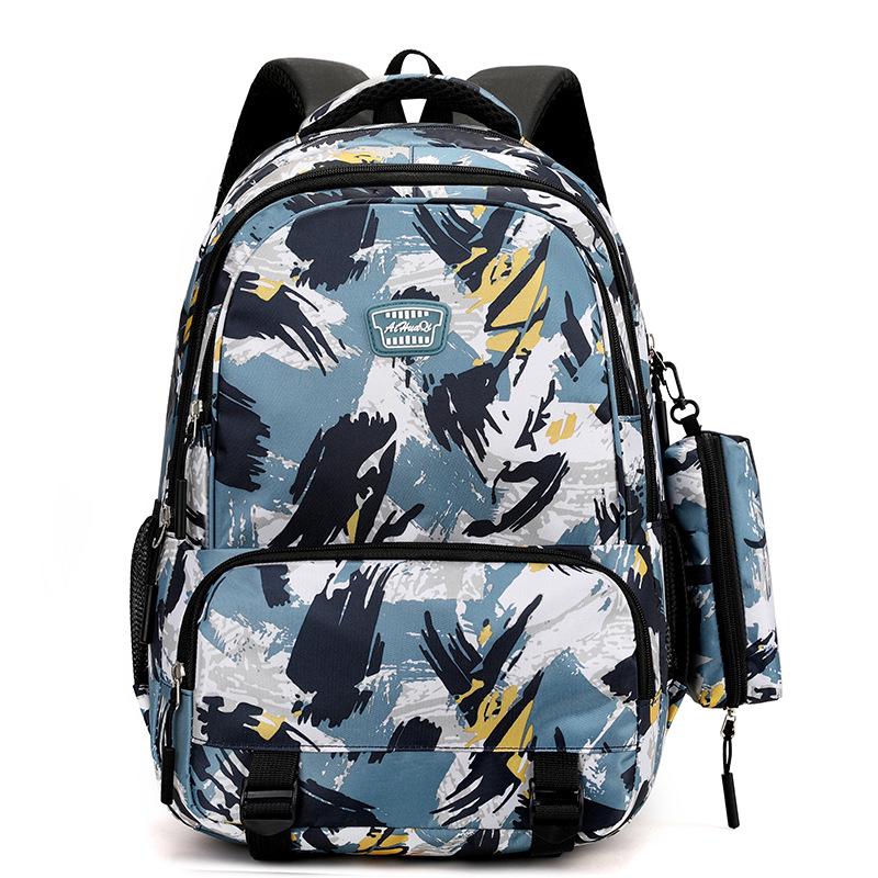 

Versatile Large Capacity Backpack with Pencil Bag for Men & Women - Durable for Travel, College, & Outings синій