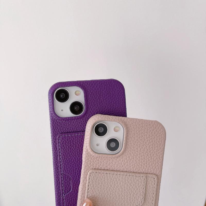 Luxury Solid Color Left Right Wallet Card Slot Hard PC Phone Case For iPhone 16 Pro Max E 14 11 12 13 15 Pro Max Mini Back Cover