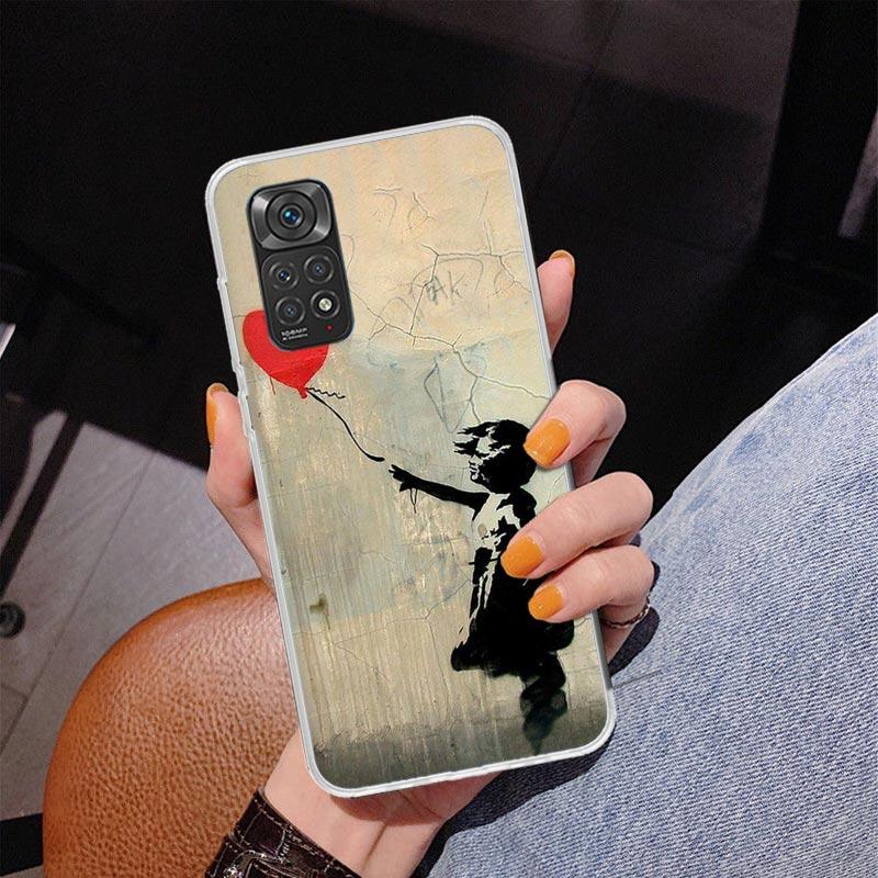 Street Art Banksy Graffiti Phone Case For Xiaomi Redmi Note 15 14 13 12S 12 11 Pro Plus 14S 11S 11E 10 10S 11T 5G Personalized C