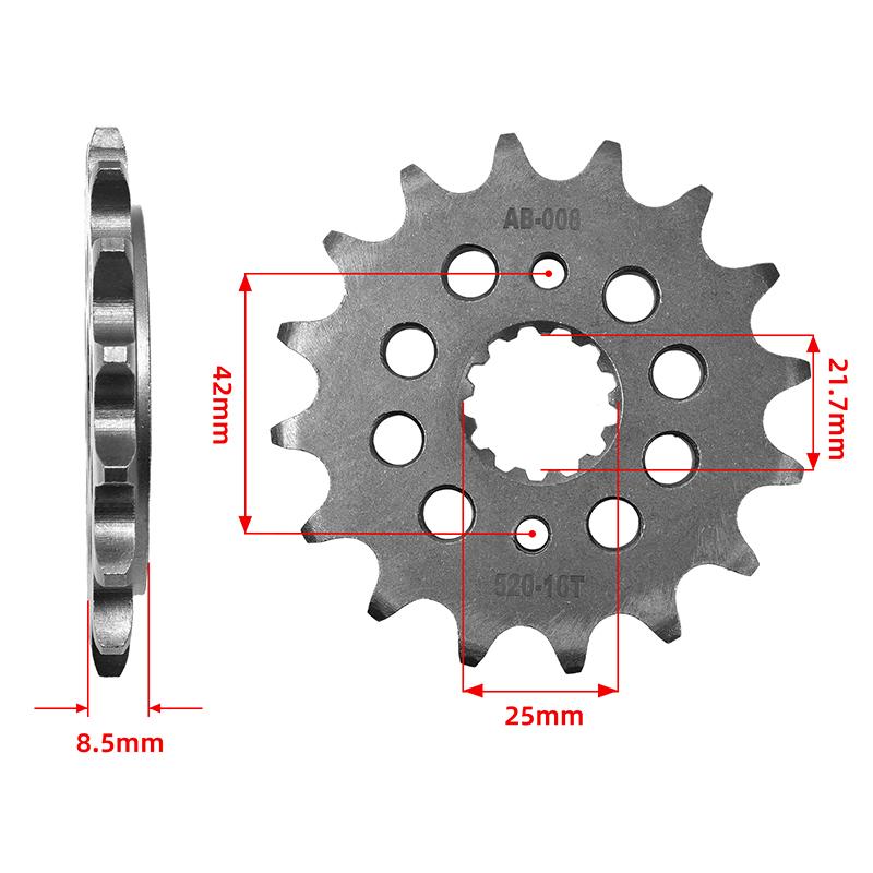 520-14/15/16/17T Front Sprocket For Suzuki GS500 H/E/F Kawasaki ZR550 KLE500/400 EL/GPZ/EX/EN/ER500/250 ZR/ZXR400 YAMAHA YZF600R