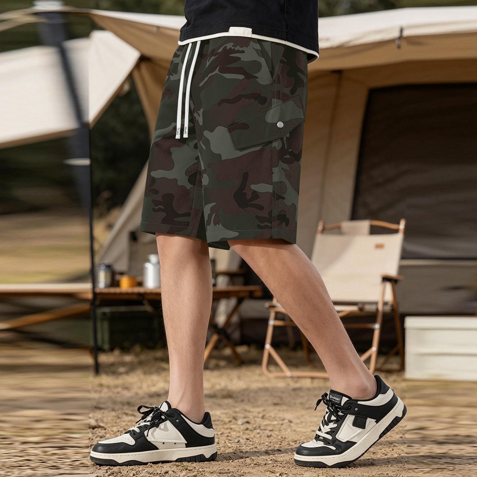 Mens Shorts Camouflage Loose Fit Seven Quarter Cargo Shorts Mens Athletic Shorts Gym Shorts Men Workout Shorts Casual Style S