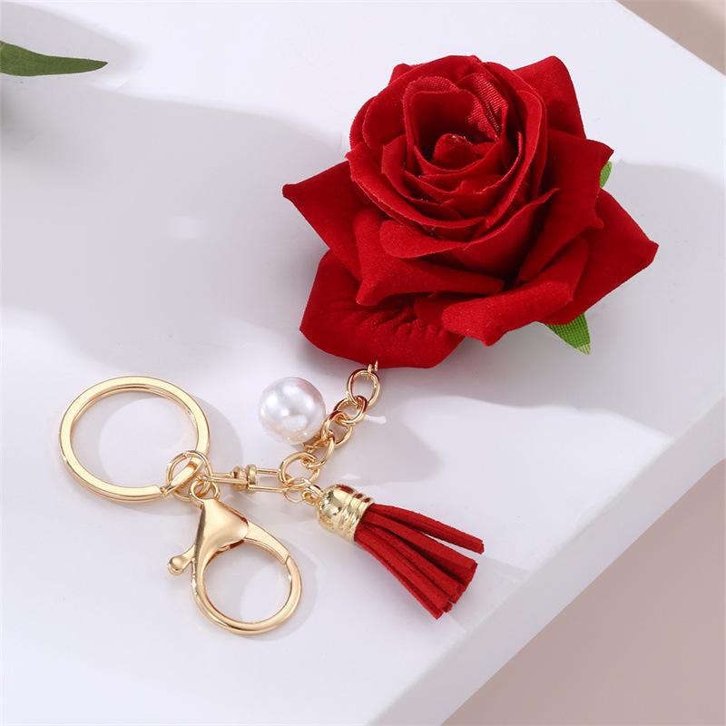 Multi- Rose Tassel Pearl Pendant , Fashionable and Elegant Bag Decor Accessories, Car , Gifts for Girls Bag Charm
