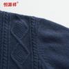 Hengyuanxiang Men's Thickened 100% Wool Round Neck Sweater