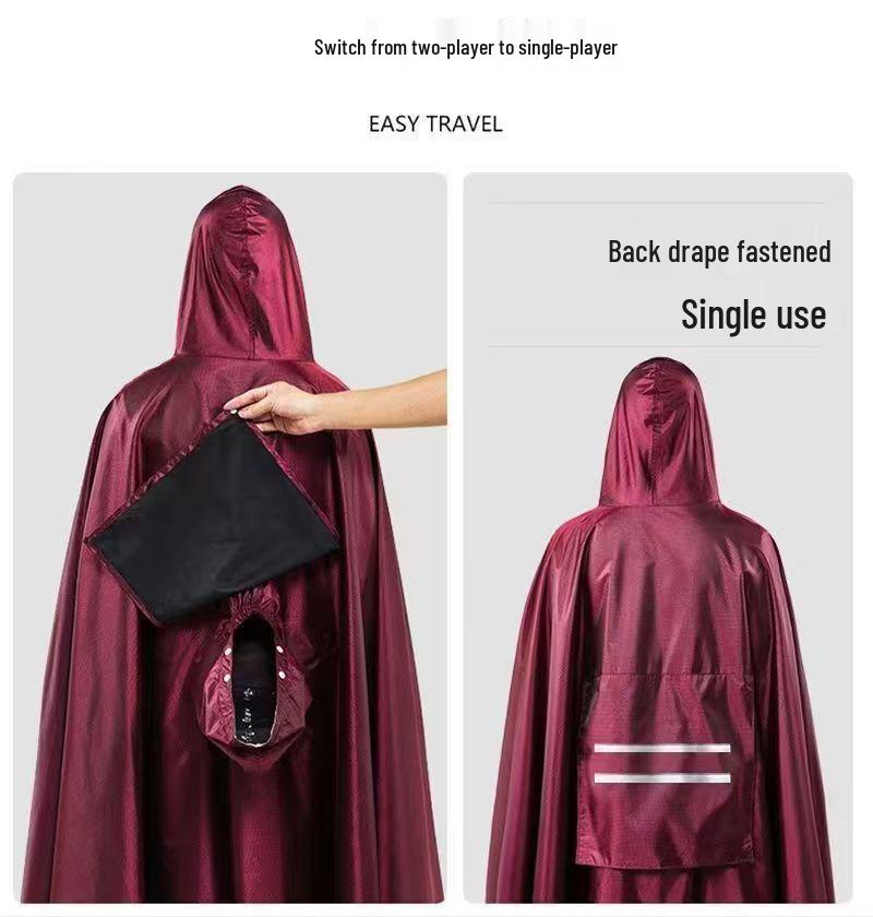 Electric Vehicle Motorcycle Raincoat - Anti-Heavy Rain, Enlarged, Thickened, Jacquard, for Single/Double Person with Leg Cover, Unisex