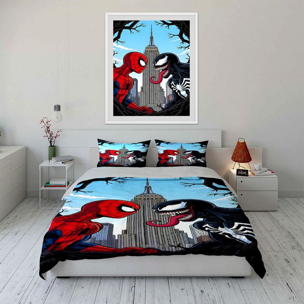 Spider-Man and Venom Graphic. Bedding Sets Duvet Cover Sets Duvet Covers Pillowcases(1*Duvet Cover 2*Pillowcases Without Duvet Insert)