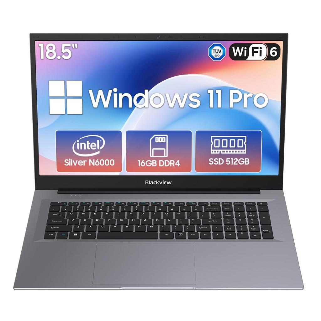 Blackview AceBook 10 18.5" Laptop Intel Pentium Silver N6000 16GB DDR4+512GB SSD Windows 11 Pro Notebook Computer Full-Featured USB-C WiFi 6