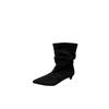 2025 Autumn New Pointed Pleated Low Tube Thin Fashion Martin Chelsea Women's Short Boots