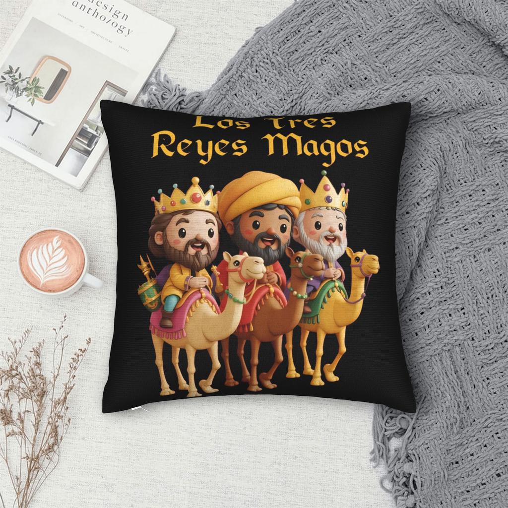 Seat Decorations Día de los Reyes Magos Epifanía Three kings Pillowcases Accessories Pillow Cover Zippered Multi Size