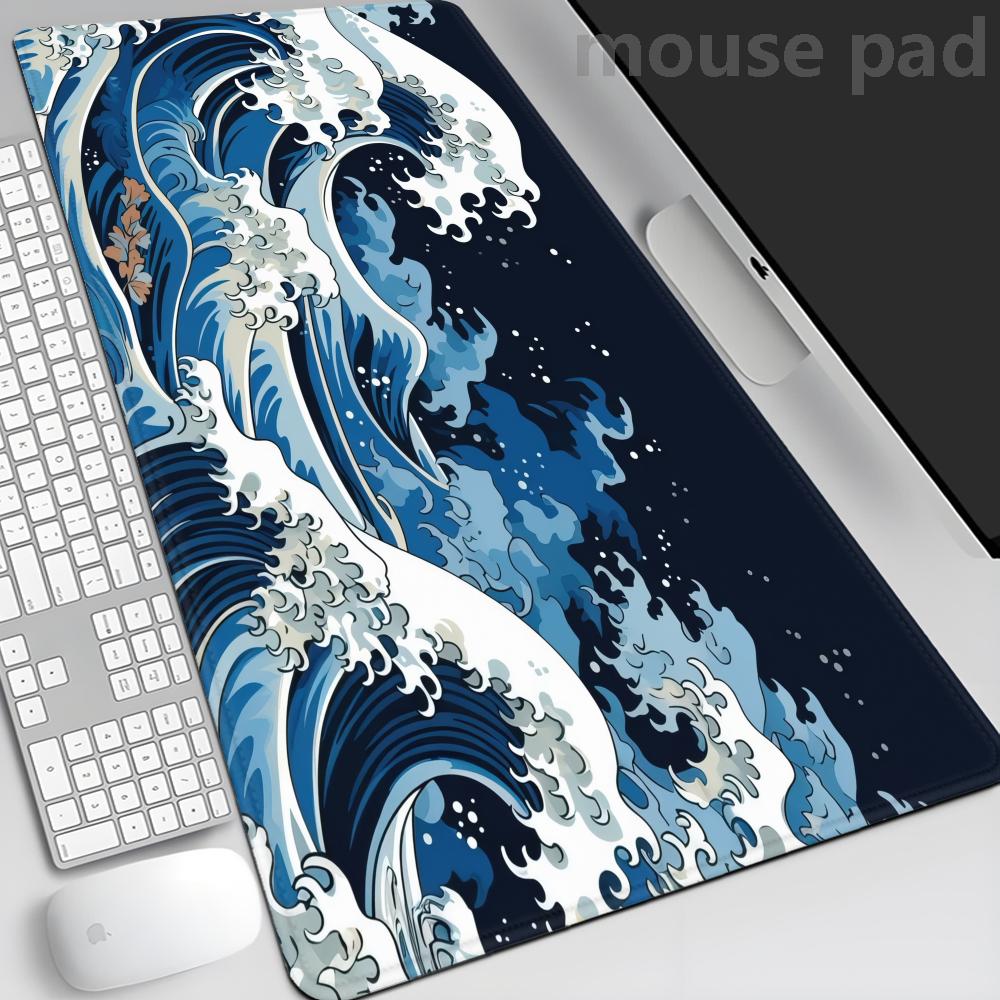 The Great Wave off Kanagawa Mouse Pad Large Desk Mat Keyboard Ergonomic Office Rubber PC Nonslip Antifray Home Custom