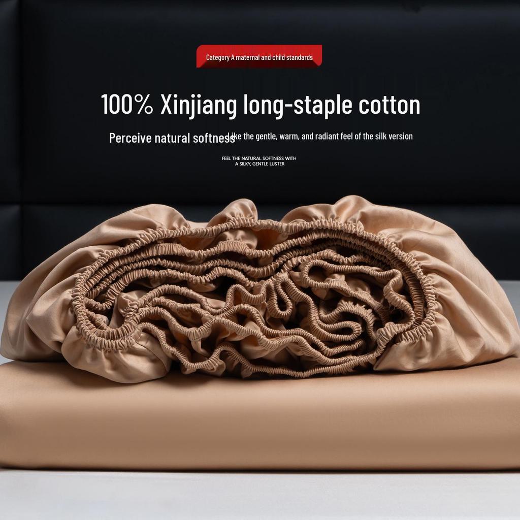 Xinjiang Long-Staple Cotton Sateen Fitted Sheet - Pure Cotton Mattress Protector