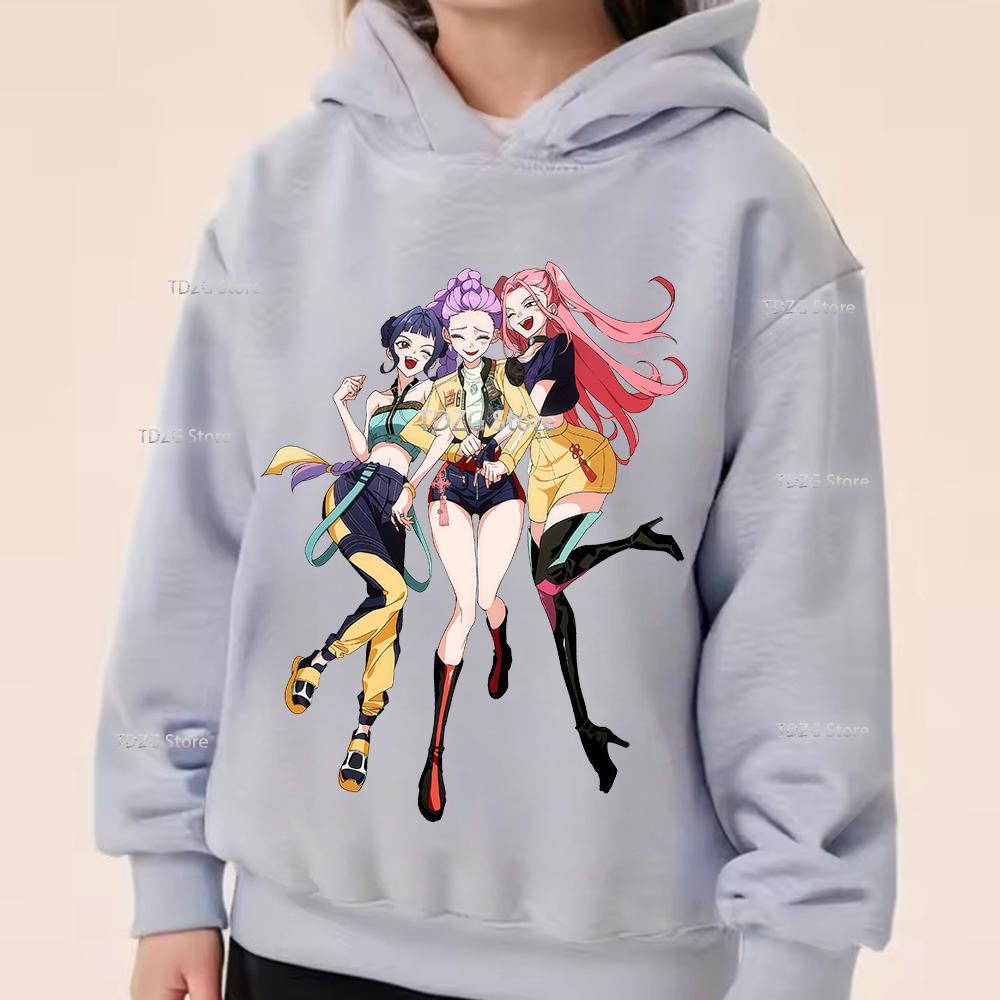 Hoodies & Sweatshirts (kids unisex) Fashion Minimalist Girl Group KPop Demon Hunter Print Boy Girl Fleece Pullover Hoodie Children Clothing