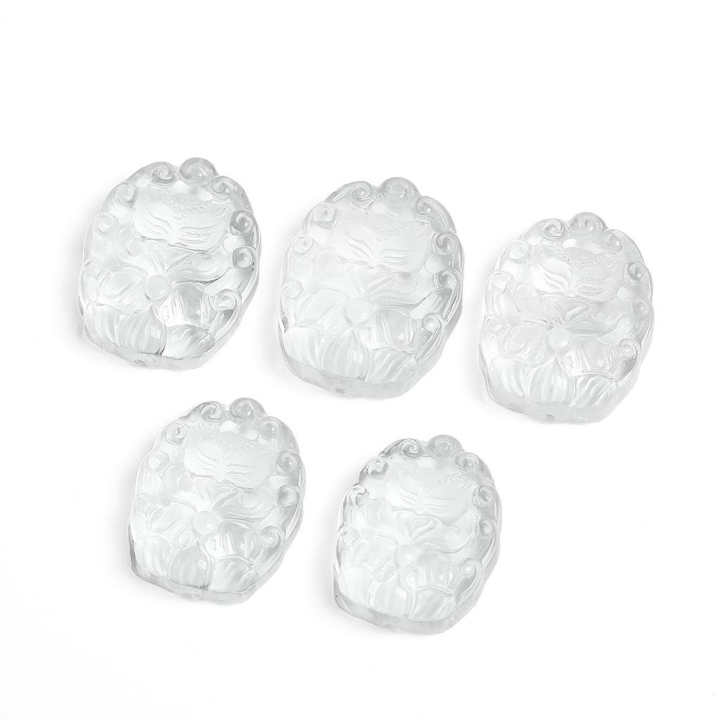 Jingde Jewelry White Crystal Carved Fox Pendant Charm Sweater Chain Accessory.