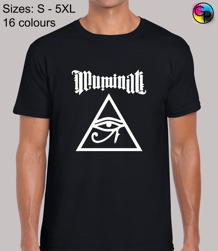 

Illuminati Eye Cool Conspiracy Theory Regular Fit T-Shirt Top TShirt Tee for Men L