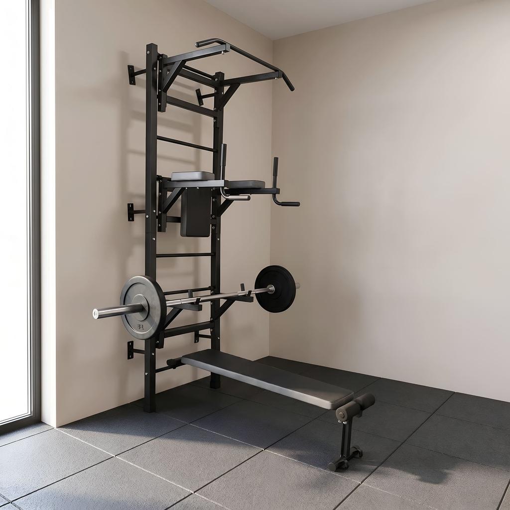 Wall Bars Climbing Frames Gymnastics Ladder With Pull-Up Bar And Exercise Bench X-Sport Max