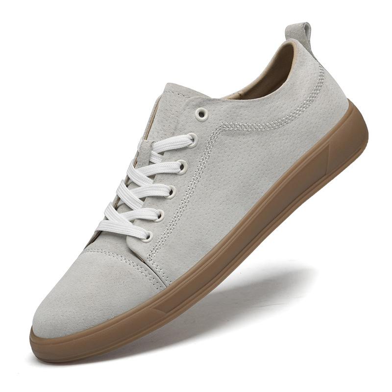 Men s Genuine Leather Large Breathable Casual Sports Shoes - Versatile Retro Fashion Style 39